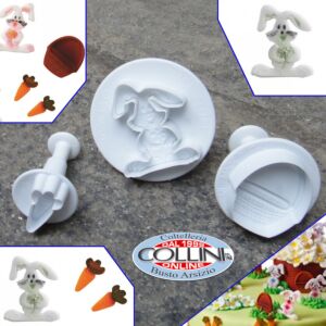 Martellato - Set stampi ad espulsione Coniglio/Cestino/Carota - 3 pz