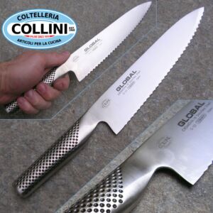 Global knives - G22R - Bread Knife - 20cm - coltello cucina - destrimani 