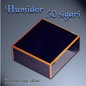 Humidor per sigari in legno tinto blu 