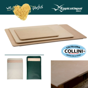 Made in Italy - Asse per la pasta in faggio multistrato 75x50x1,2 cm. con raschietto e custodia 