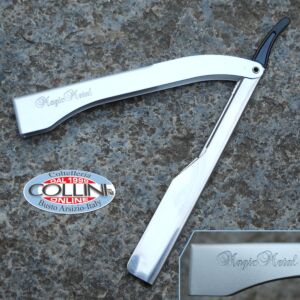 Magic Metal - Shavette - Satinato - Rasoio a lama intercambiabile 