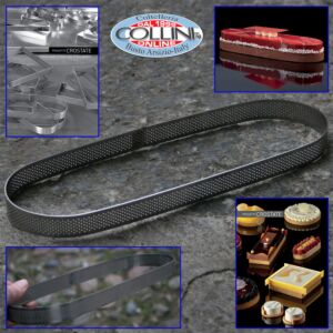 Pavoni - Fascia inox microforata Ovale cm. 9x29 h cm. 2 - PROGETTO CROSTATE