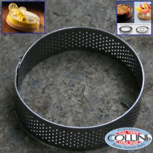 Pavoni - Fascia inox microforata Cerchio cm. 19 h  cm. 3,5 - PROGETTO CROSTATE 