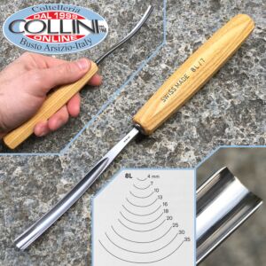 Pfeil - Sgorbia curva lunga n.8L - utensile per legno 