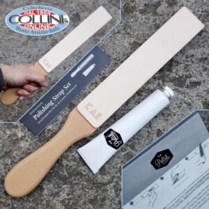 Kai Japan - Polishing Strop Set - 410090001 - coramella in cuoio e pasta lucidante 