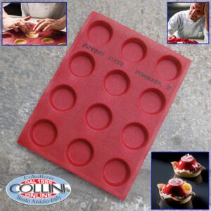 Pavoni - FORMASIL- Stampo microforato in silicone - 12 impronte rotonde 