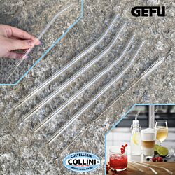 Gefu - FUTURE - Set 4 pezzi cannucce in vetro riutilizzabili 