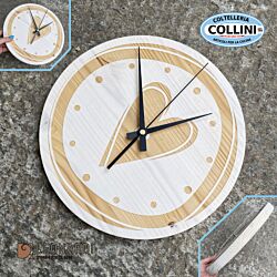 Made in Italy - Orologio da parete in legno con cuore - 26 cm 